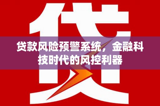 沈北新区贷款风险预警系统，金融科技时代的风控利器