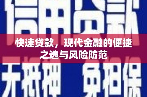 沈北新区快速贷款，现代金融的便捷之选与风险防范