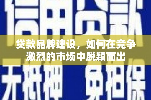 沈北新区贷款品牌建设，如何在竞争激烈的市场中脱颖而出