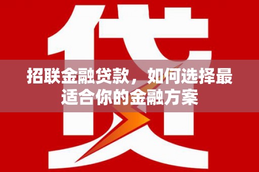 沈北新区招联金融贷款，如何选择最适合你的金融方案