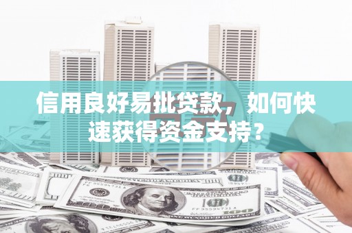 沈北新区信用良好易批贷款，如何快速获得资金支持？