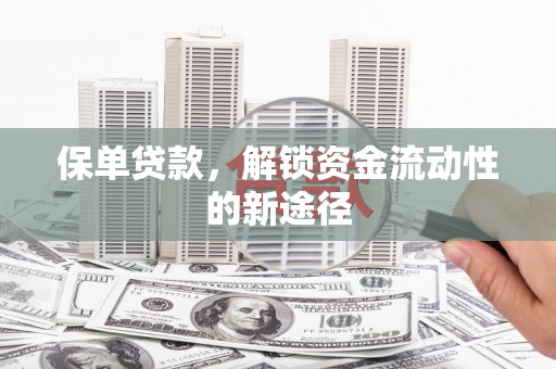 沈北新区保单贷款，解锁资金流动性的新途径