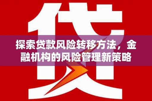 沈北新区探索贷款风险转移方法，金融机构的风险管理新策略