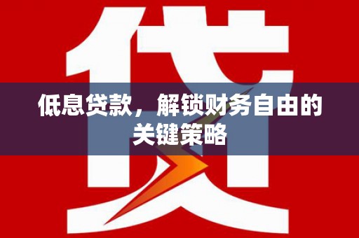 沈北新区低息贷款，解锁财务自由的关键策略
