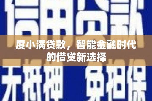 沈北新区度小满贷款，智能金融时代的借贷新选择