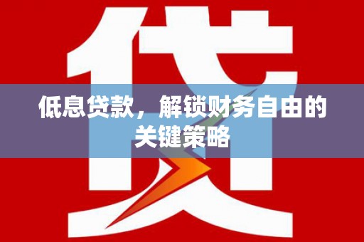 沈北新区低息贷款，解锁财务自由的关键策略
