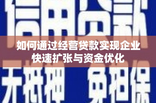 沈北新区如何通过经营贷款实现企业快速扩张与资金优化