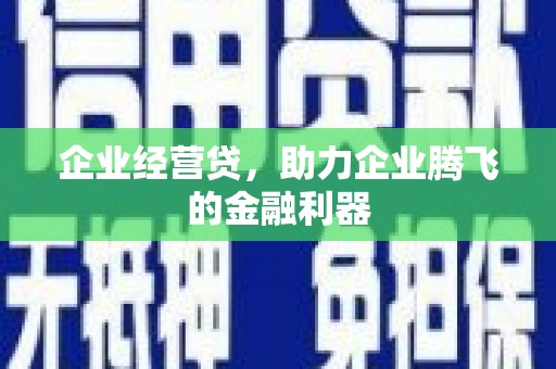 沈北新区企业经营贷，助力企业腾飞的金融利器