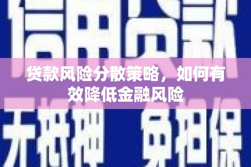 沈北新区贷款风险分散策略，如何有效降低金融风险