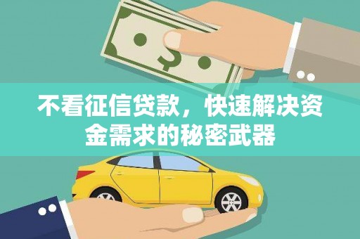 沈北新区不看征信贷款，快速解决资金需求的秘密武器