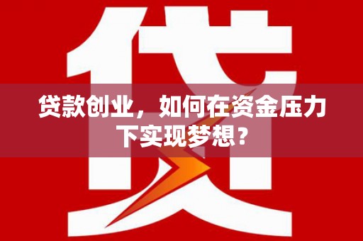 沈北新区贷款创业，如何在资金压力下实现梦想？