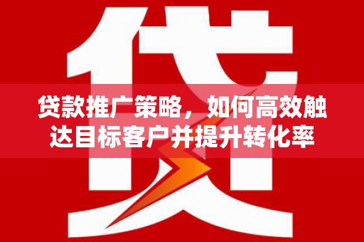 沈北新区贷款推广策略，如何高效触达目标客户并提升转化率