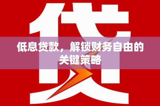 沈北新区低息贷款，解锁财务自由的关键策略