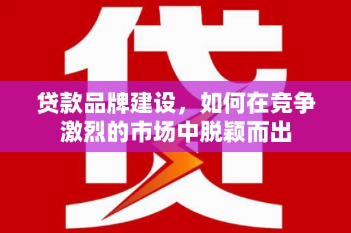 沈北新区贷款品牌建设，如何在竞争激烈的市场中脱颖而出