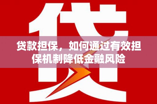 沈北新区贷款担保，如何通过有效担保机制降低金融风险