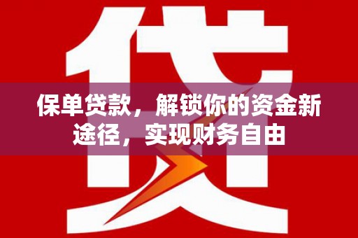 沈北新区保单贷款，解锁你的资金新途径，实现财务自由