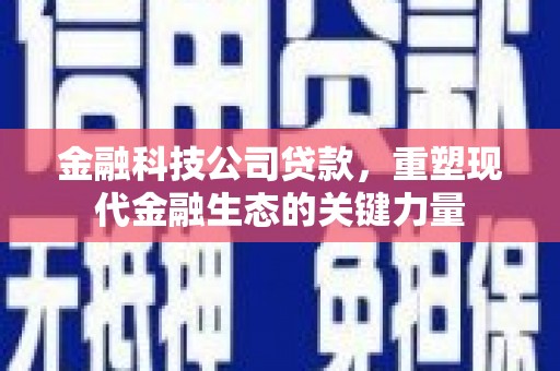 沈北新区金融科技公司贷款，重塑现代金融生态的关键力量
