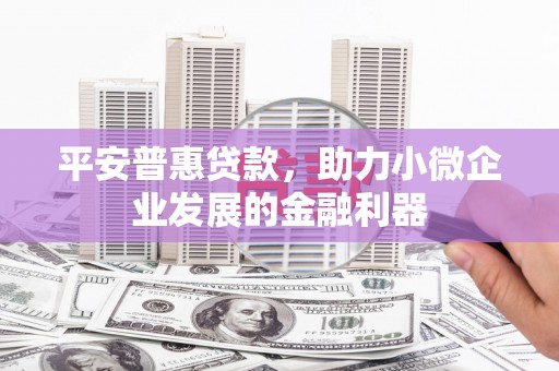 沈北新区平安普惠贷款，助力小微企业发展的金融利器