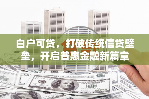 沈北新区白户可贷，打破传统信贷壁垒，开启普惠金融新篇章
