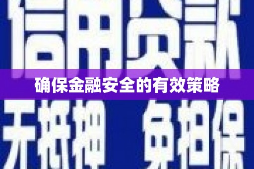 沈北新区确保金融安全的有效策略
