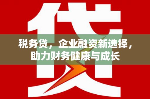 沈北新区税务贷，企业融资新选择，助力财务健康与成长