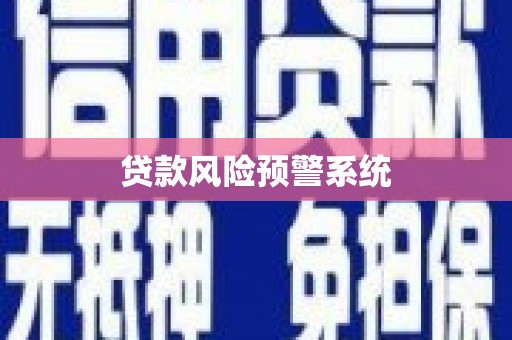 沈北新区贷款风险预警系统